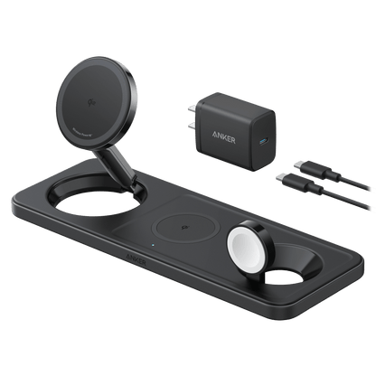 Anker Qi2 15W 3 in 1 MagGo Wireless Charging Station with 40W Charger by Anker