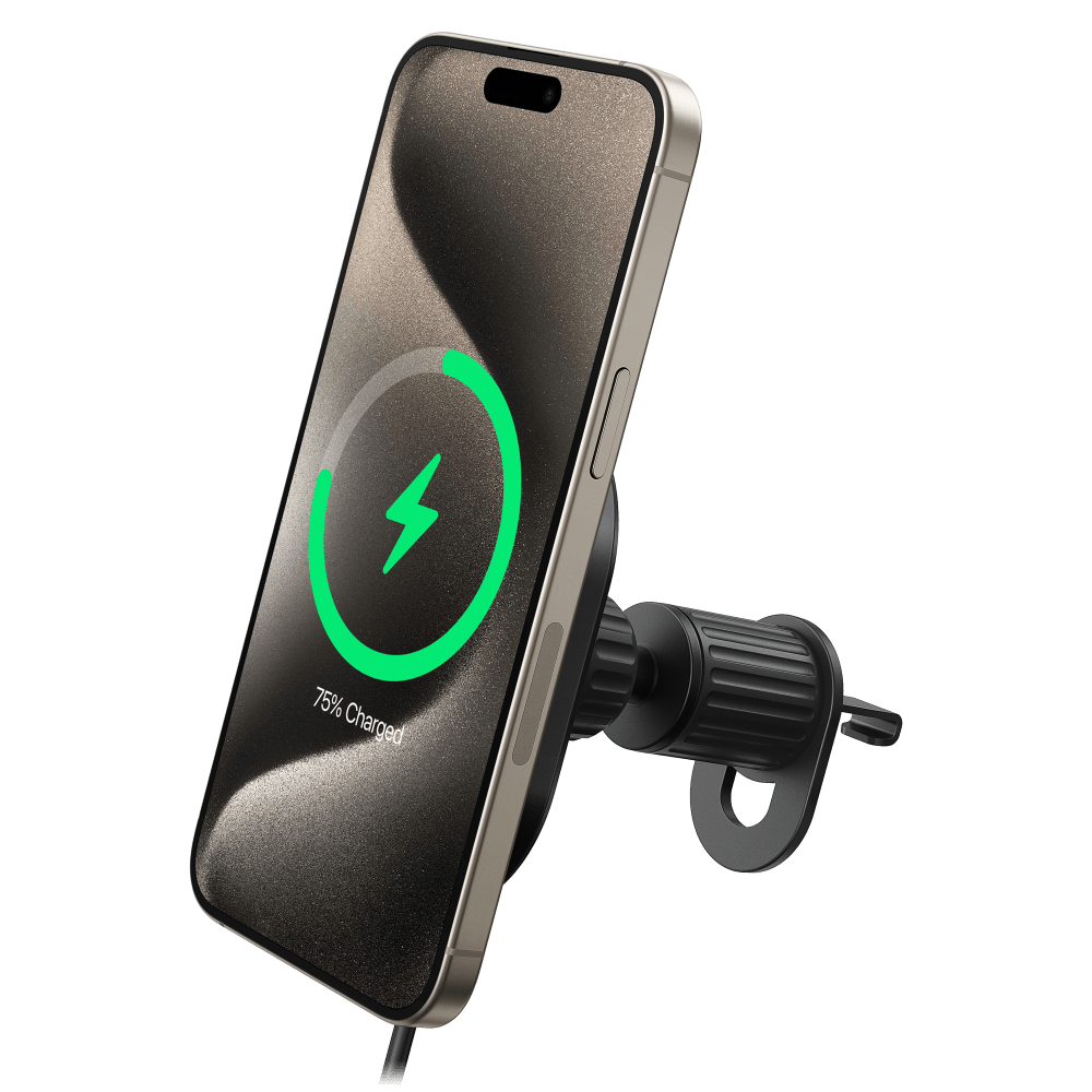 Anker Qi2 15W Sliding Vent Car Mount Charger with 25W Car Charger-Black by Anker
