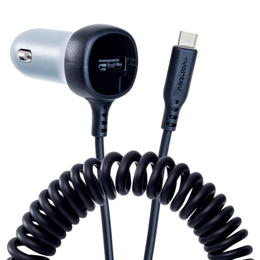 Ventev 27W ULTRAFAST Dual Car Charger with USB C Travel Cable-- by Ventev