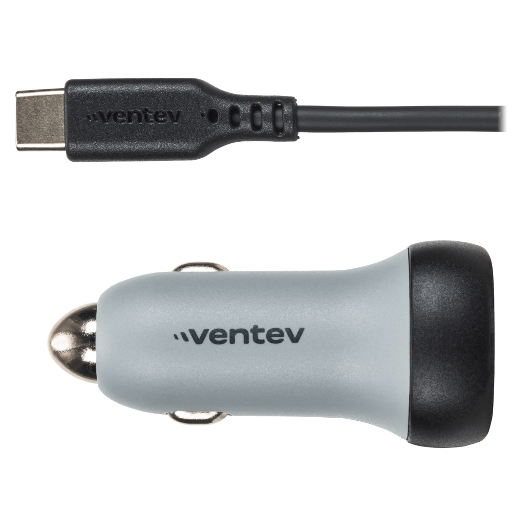 Ventev 27W ULTRAFAST Dual Car Charger with USB C Travel Cable-- by Ventev