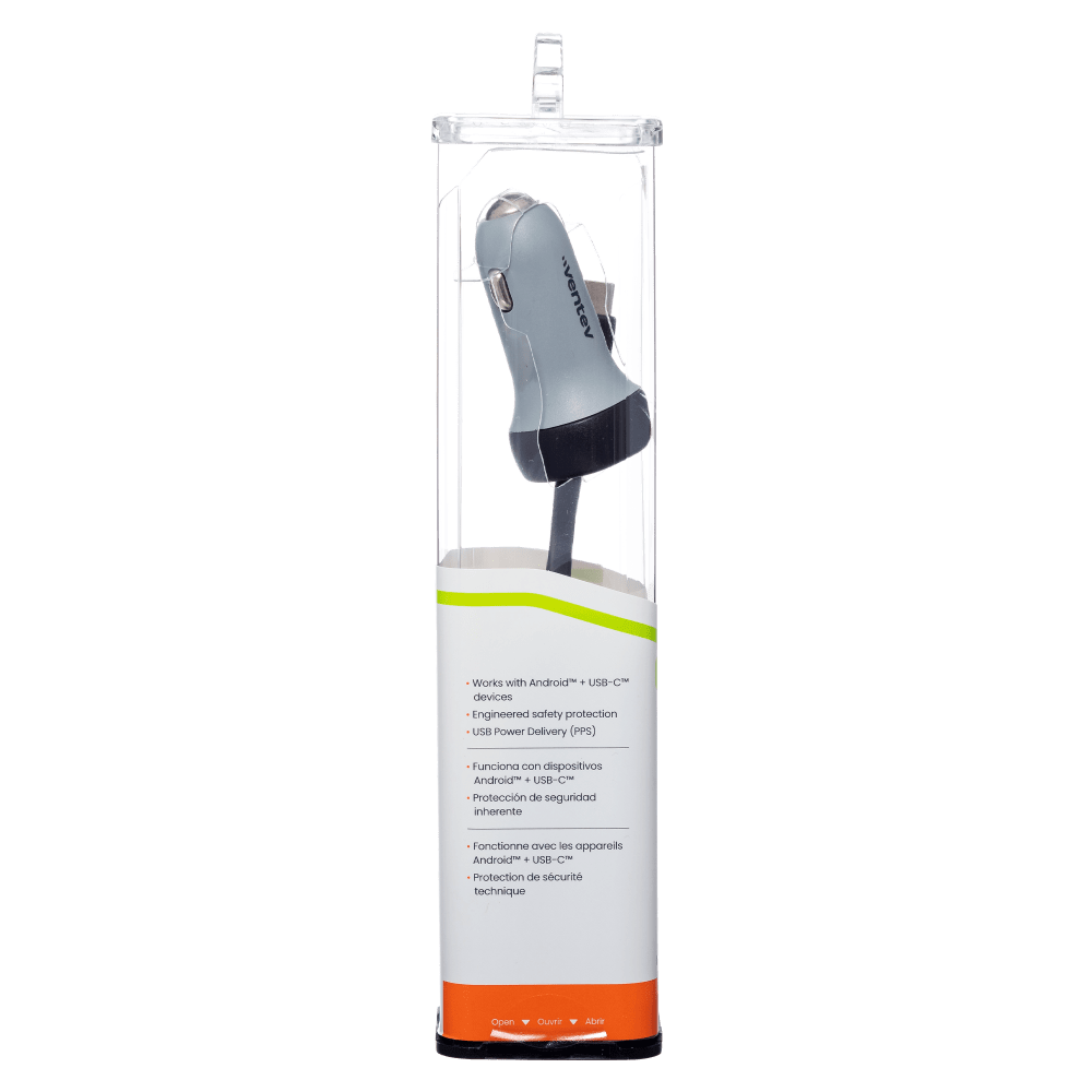 Ventev 30W USB C PPS Car Charger and USB C to USB C Cable-Gray by Ventev