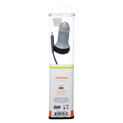 Ventev 30W USB C PPS Car Charger and USB C to USB C Cable-Gray by Ventev