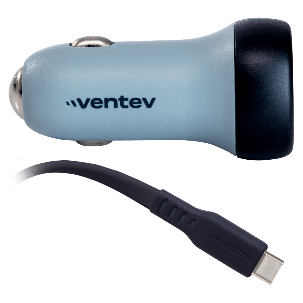 Ventev 30W USB C PPS Car Charger and USB C to USB C Cable-Gray