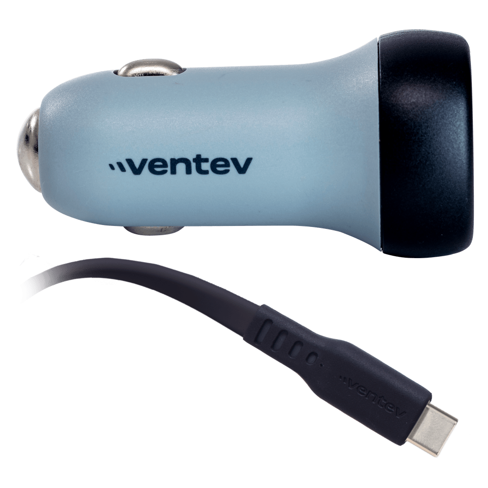 Ventev 30W ULTRAFAST USB C Universal Car Charger and USB C to USB C Cable-White