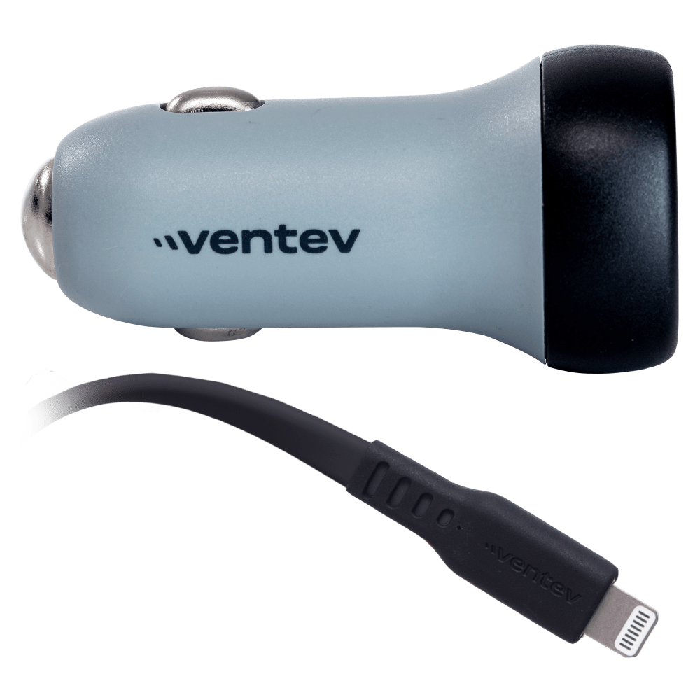 Ventev 30W USB C PPS Car Charger and USB C to Apple Lightning Cable Gray