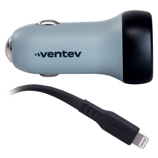 Ventev 30W USB C PPS Car Charger and USB C to Apple Lightning Cable Gray