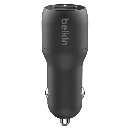 Belkin Boost Up Charge Dual Port USB A Car Charger 24W with Apple Lightning Cable 3ft by Belkin