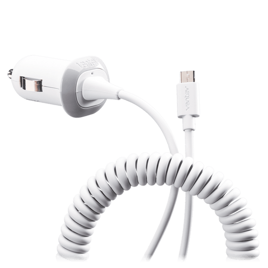 Ventev 10W dash 121c Car Charger for Micro USB Devices-White by Ventev