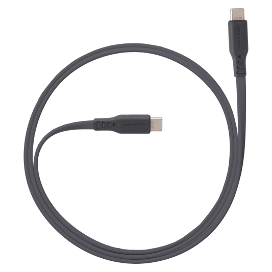 Ventev Flat USB C to USB C High Speed Tangle-Free 3 Foot Cable-Gray by Ventev