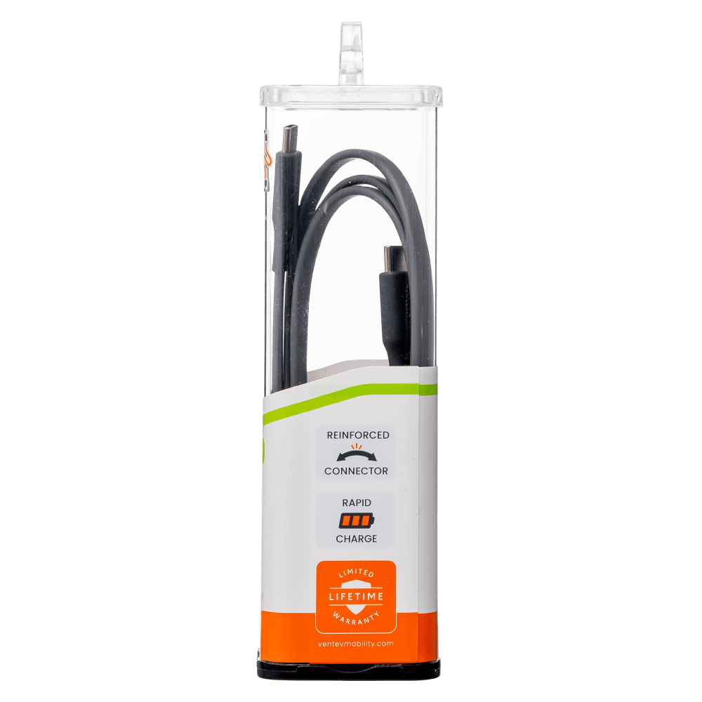 Ventev Flat USB C to USB C High Speed Tangle-Free 3 Foot Cable-Gray by Ventev