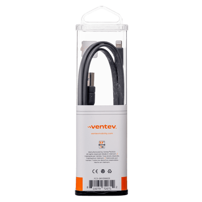 Ventev Flat USB A to Apple Lightning High Speed Tangle-Free 3 Foot Cable-- by Ventev