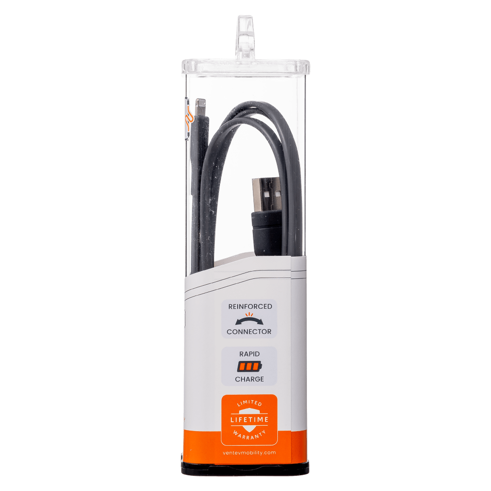 Ventev Flat USB A to Apple Lightning High Speed Tangle-Free 3 Foot Cable-- by Ventev