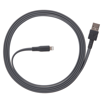 Ventev Flat USB A to Apple Lightning High Speed Tangle-Free 3 Foot Cable-Gray