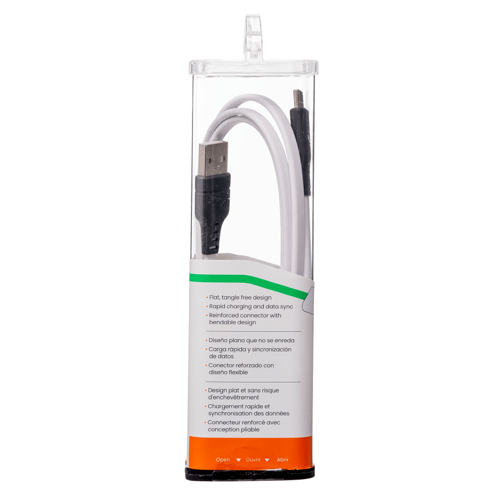 Ventev Flat USB A to USB C High Speed Tangle-Free 3 Foot Cable-- by Ventev