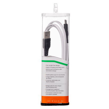 Ventev Flat USB A to USB C High Speed Tangle-Free 3 Foot Cable-- by Ventev