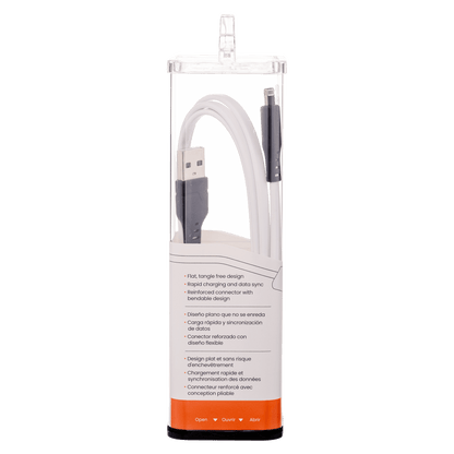Ventev Flat USB A to Apple Lightning High Speed Tangle-Free 3 Foot Cable-White by Ventev