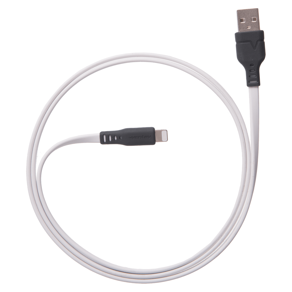 Ventev Flat USB A to Apple Lightning High Speed Tangle-Free 3 Foot Cable-- by Ventev