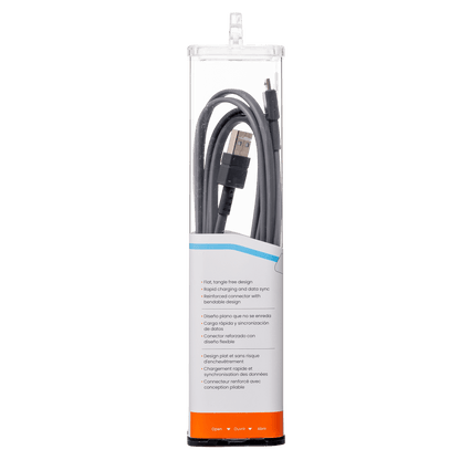 Ventev Flat USB A to Micro USB High Speed Tangle-Free 6 Foot Cable-Gray by Ventev