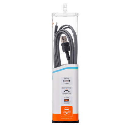 Ventev Flat USB A to Micro USB High Speed Tangle-Free 6 Foot Cable-Gray by Ventev