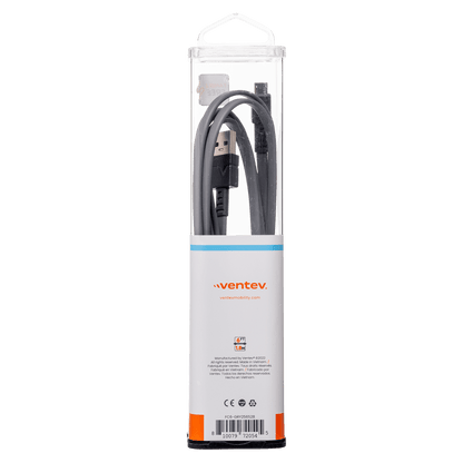 Ventev Flat USB A to Micro USB High Speed Tangle-Free 6 Foot Cable-Gray by Ventev