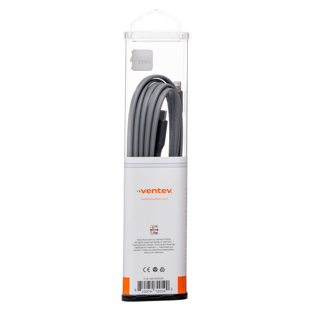Ventev Flat USB C to Apple Lightning High Speed Tangle-Free 6 Foot Cable-- by Ventev