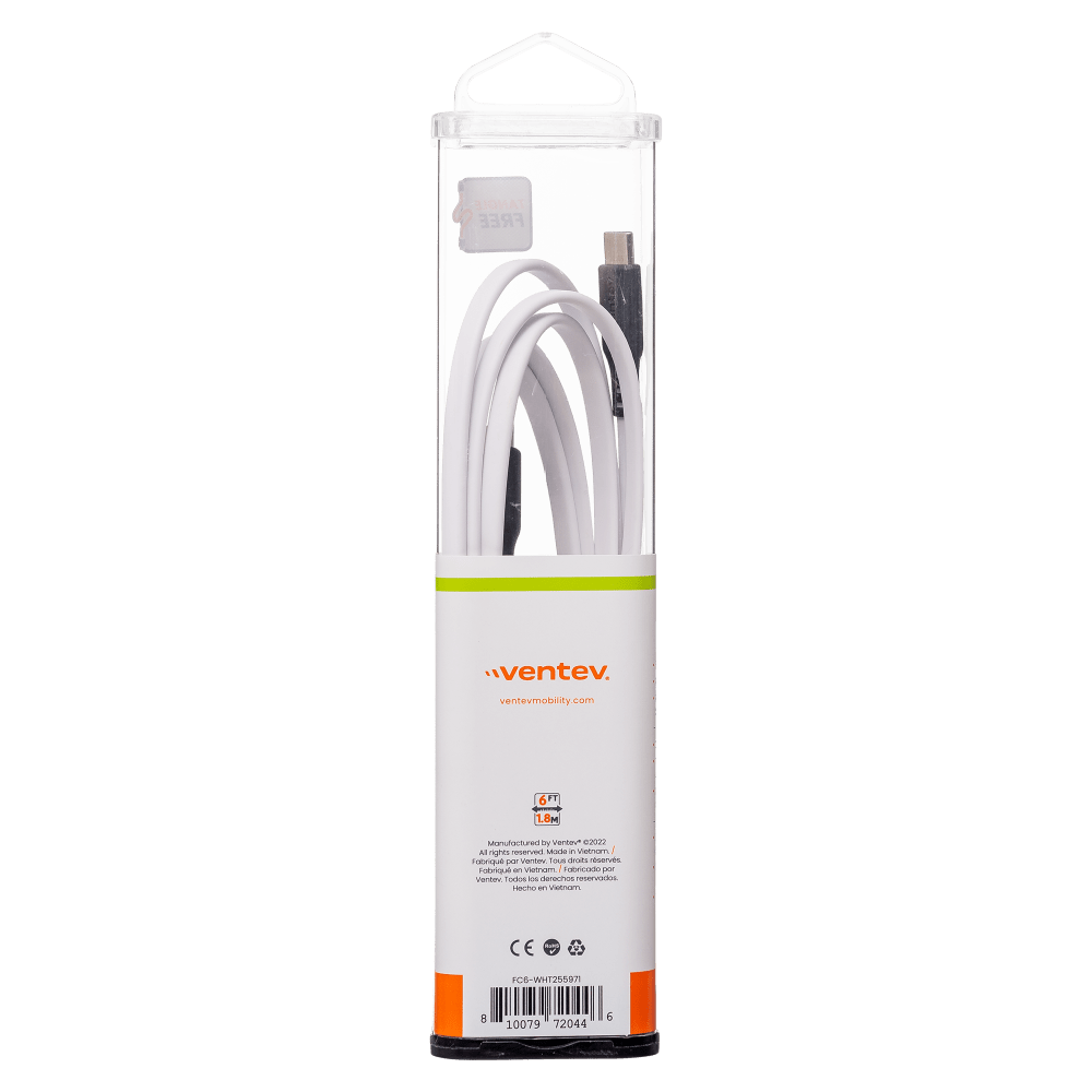 Ventev Flat USB C to USB C High Speed Tangle-Free 6 Foot Cable-- by Ventev