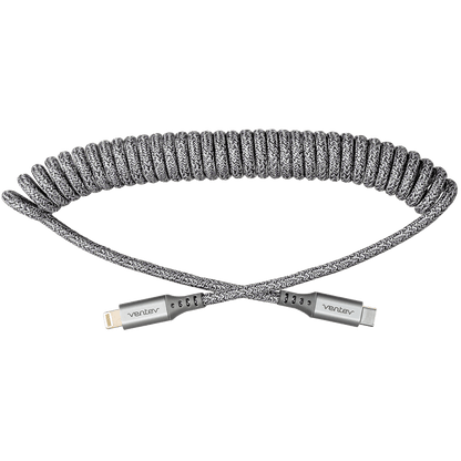 Ventev Helix USB C to Apple Lightning High Speed Travel 3 Foot Cable-Gray by Ventev