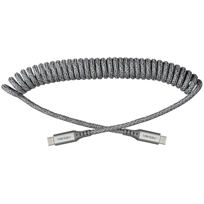 Ventev Helix USB C to USB C High Speed Travel 3 Foot Cable-Gray by Ventev