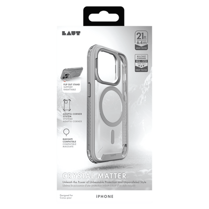 LAUT CRYSTAL MATTER MagSafe Case for Apple iPhone 15 Pro-Gray by LAUT