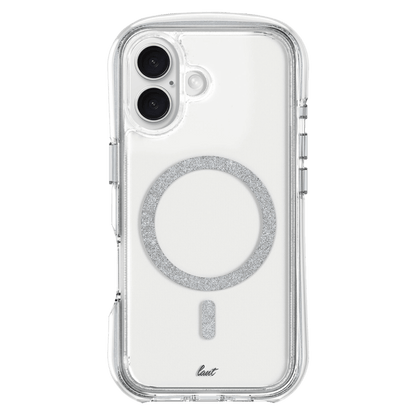 LAUT Aero Sparkle MagSafe Case for Apple iPhone 16-Silver