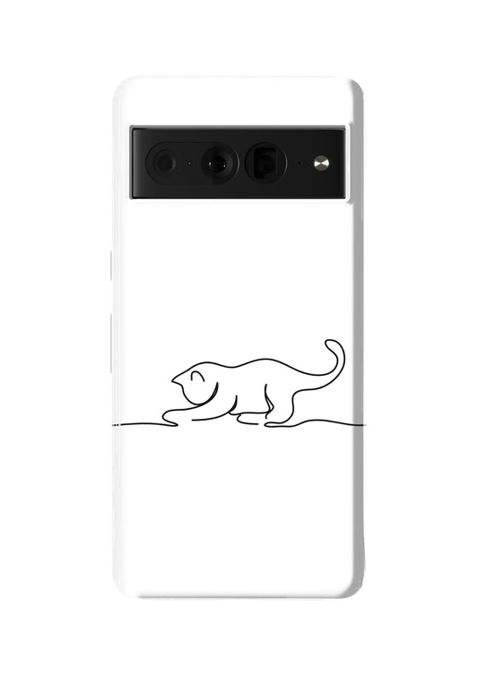 Curious Calm – Line Art Pixel Case