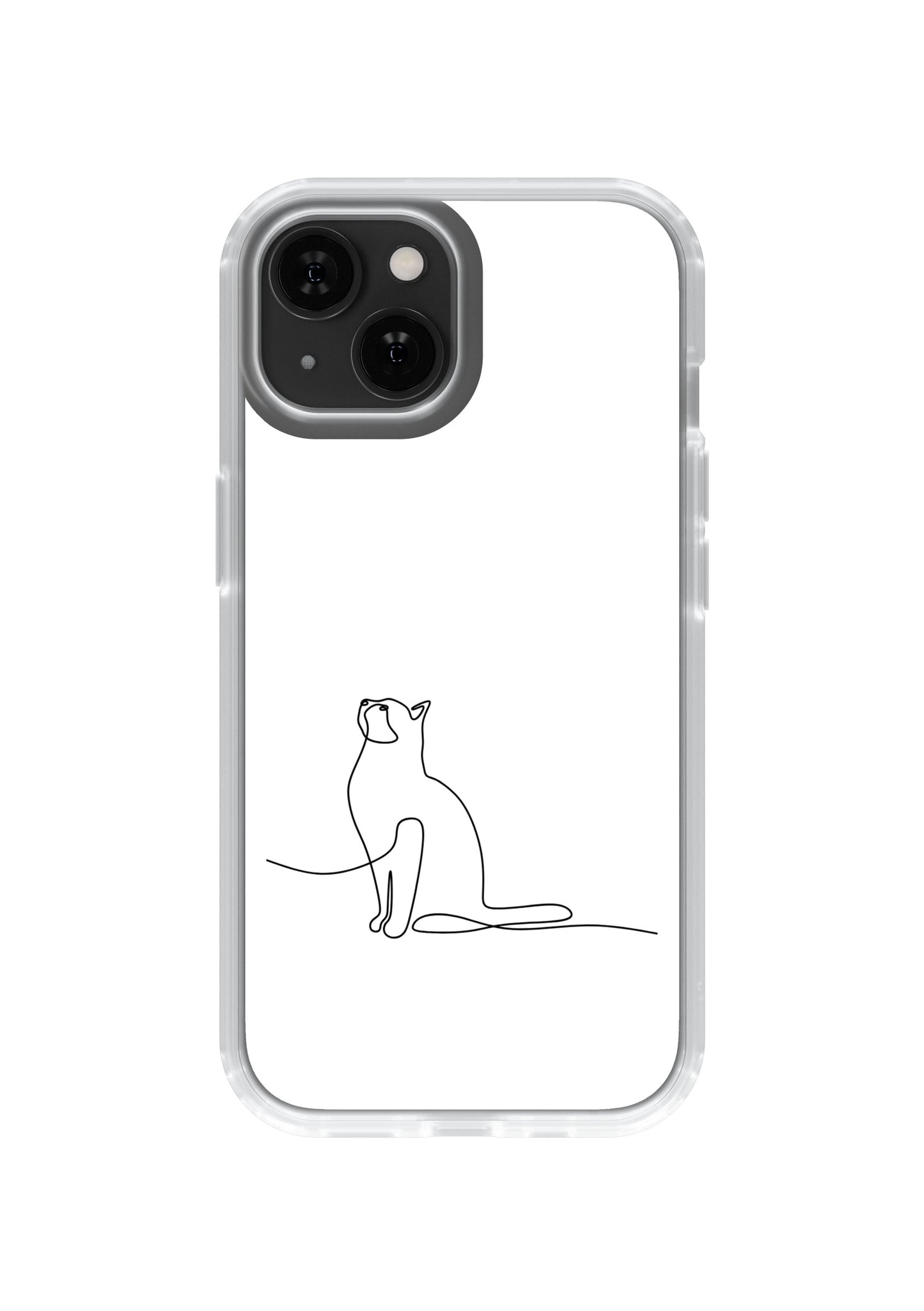 Curious Calm – Cat Line Art iPhone Case
