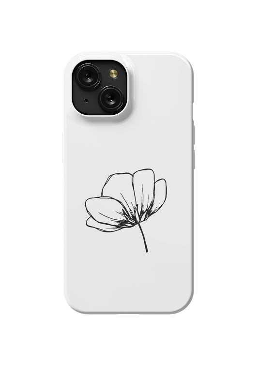 Soft Strength – Stemmed Flower Line Art iPhone Case