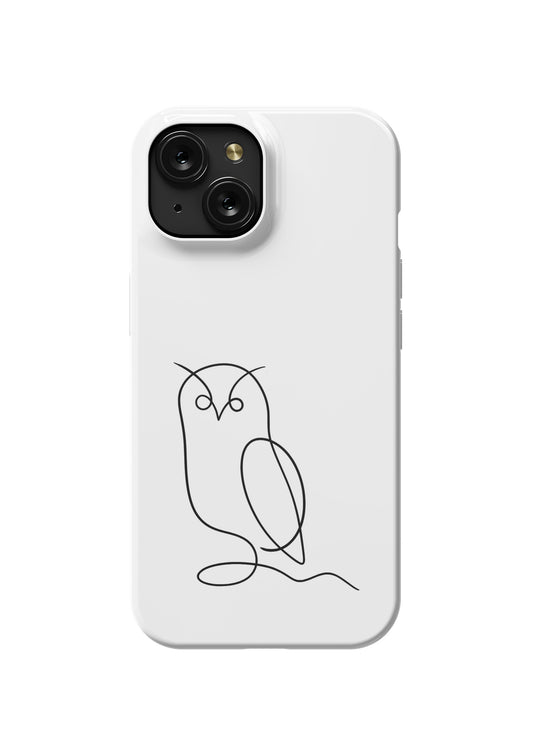 Quiet Wisdom – Owl Line Art iPhone Case