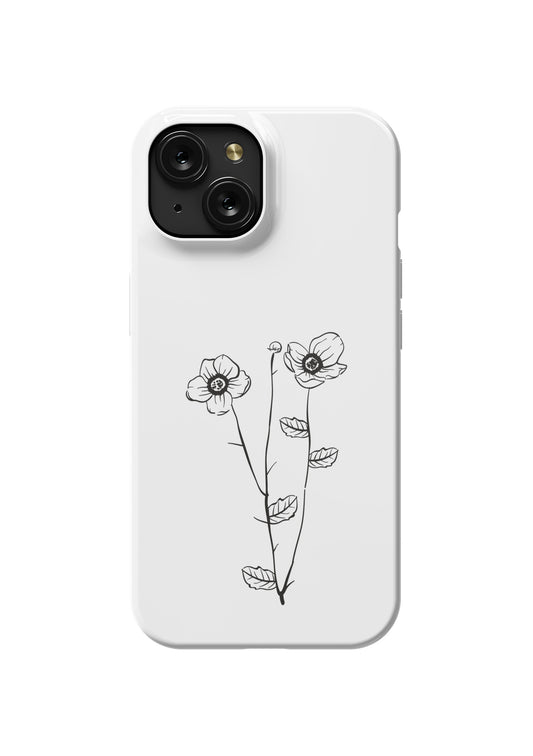 Wild Bloom – Tall Stem Floral Line Art iPhone Case
