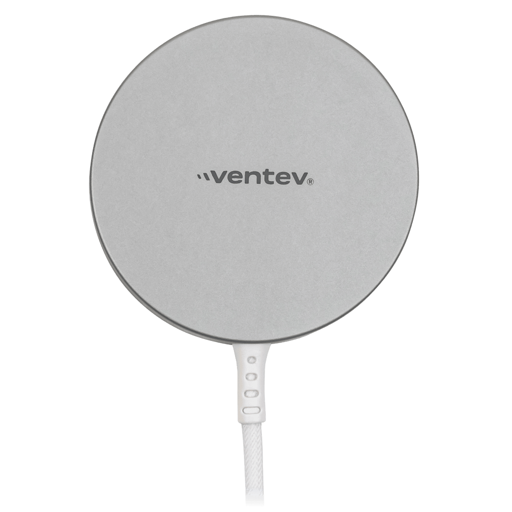 Ventev 15W ULTRAFAST Wireless Magnetic Charger with Extra-Long 10 Foot Alloy Cable-Silver by Ventev