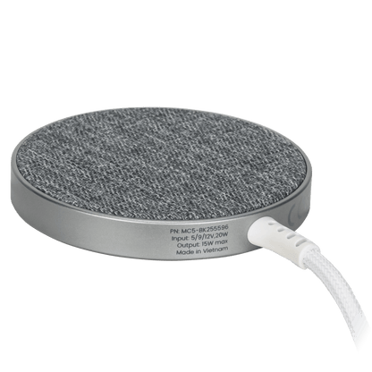 Ventev 15W ULTRAFAST Wireless Magnetic Charger with Extra-Long 10 Foot Alloy Cable-Silver by Ventev