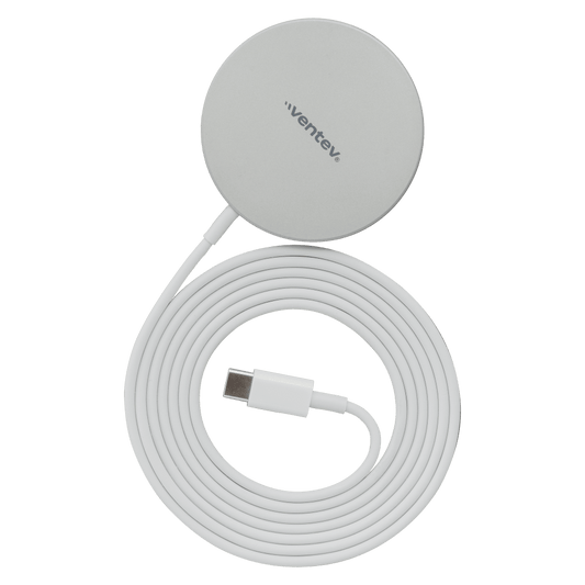 Ventev 15W ULTRAFAST Qi2 Wireless Magnetic Charger-Silver by Ventev