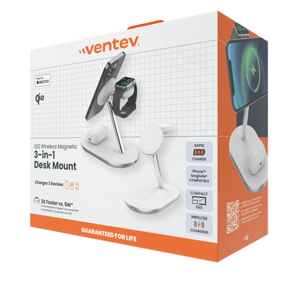 Ventev Qi2 Wireless 3-1 Desk Mount-- by Ventev