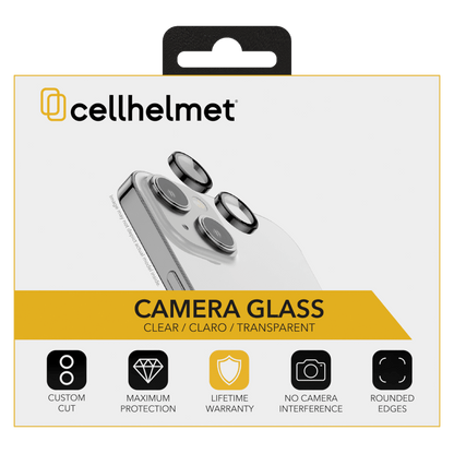 Cellhelmet Tempered Glass Camera Screen Protector for Apple iPhone 15 / iPhone 15 Plus-Clear by Cellhelmet