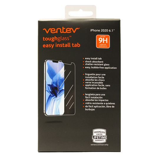 Ventev toughglass easy install tab Tempered Glass Screen Protector for iPhone 12 / 12 Pro
