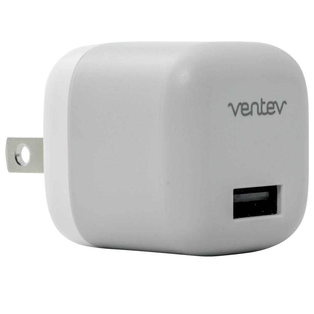 Ventev 12W USB A Universal Mini Wall Charger and USB A to Apple Lightning Cable-White by Ventev