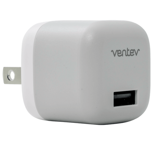 Ventev 12W USB A Universal Mini Wall Charger and USB A to Apple Lightning Cable-White by Ventev