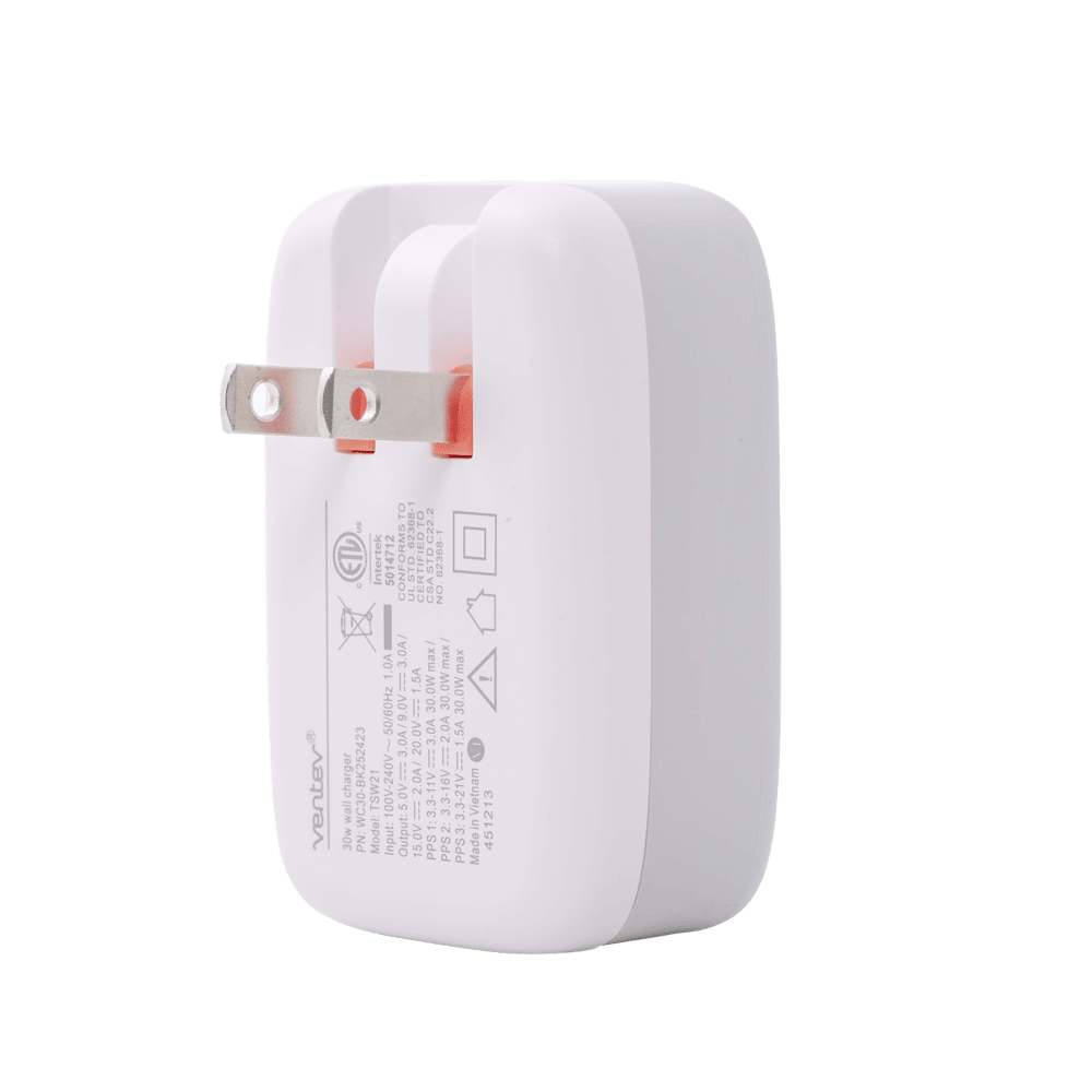 Ventev 20W ULTRAFAST USB C Universal Wall Charger and USB C to USB C Cable-White by Ventev