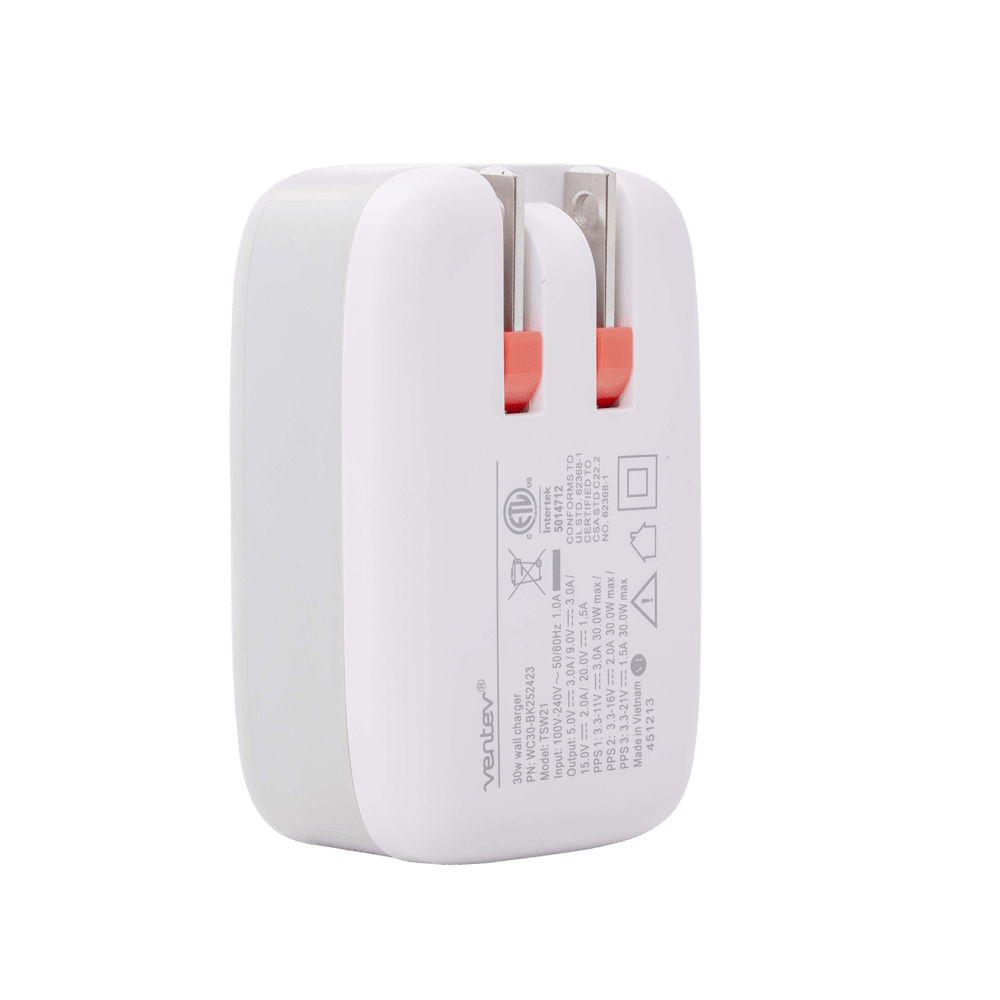 Ventev 20W ULTRAFAST USB C Universal Wall Charger and USB C to USB C Cable-White by Ventev