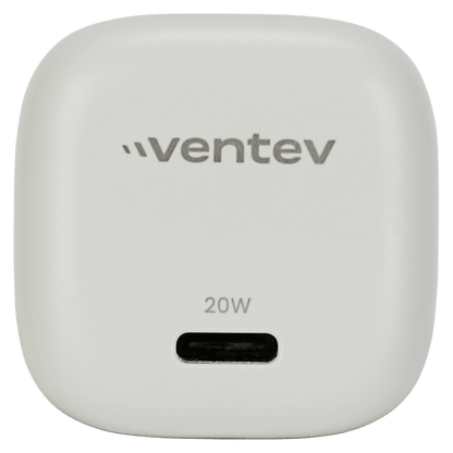 Ventev 20W ULTRAFAST USB C Universal Mini Wall Charger and USB C to Apple Lightning High Speed Cable-White by Ventev