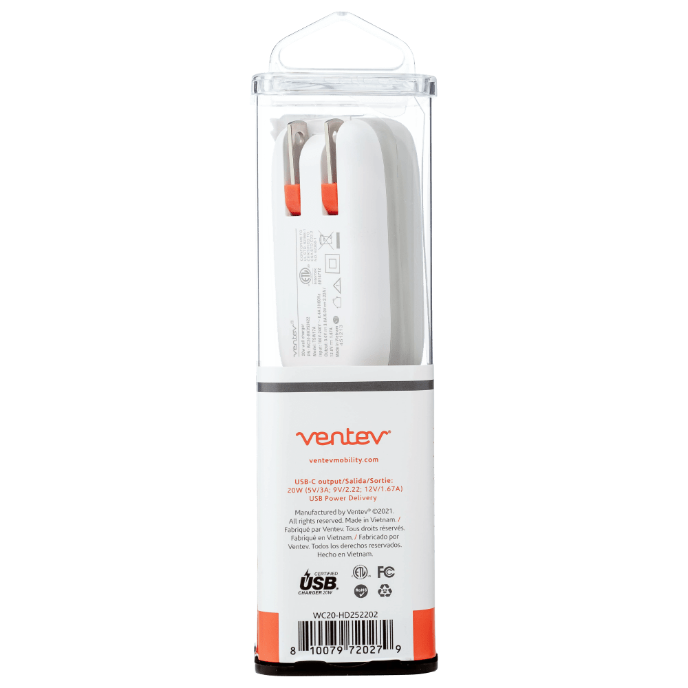 Ventev 20W ULTRAFAST USB C Universal Wall Charger-- by Ventev