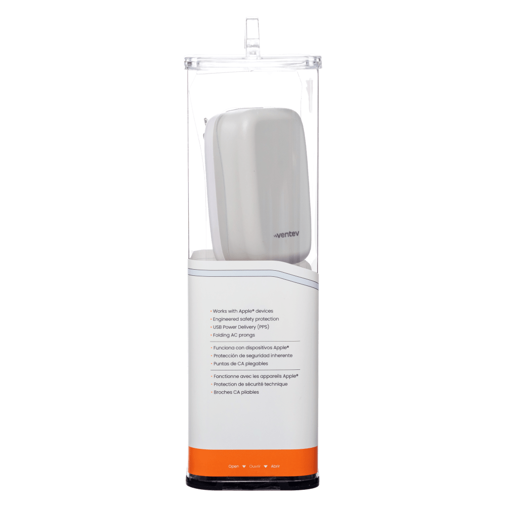 Ventev 30W ULTRAFAST USB C Universal Wall Charger with USB C to Apple Lightning Cable-White by Ventev
