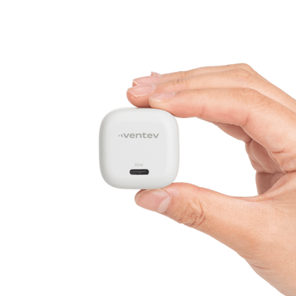 Ventev 30W Mini Wall Charger and USB C to Apple Lightning Cable-Gray by Ventev