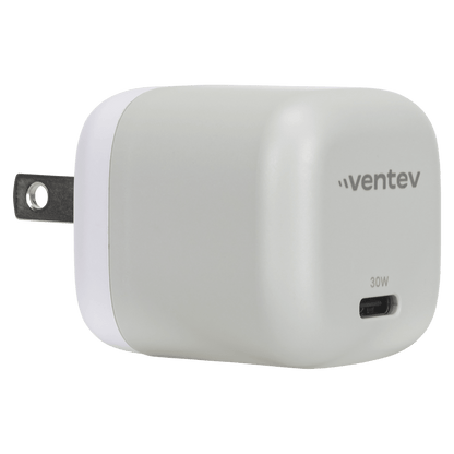 Ventev 30W Mini Wall Charger and USB C to Apple Lightning Cable-Gray by Ventev